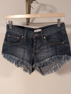Talula Dark Blue Frayed Hem Low Rise Size 25